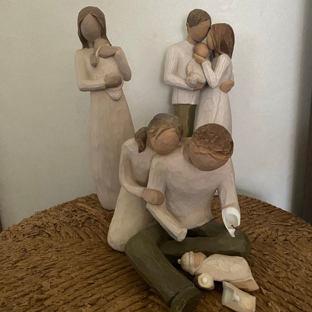 Lot of 3 WILLOWTREE Figurines Motherhood Fatherhood New Baby Gift